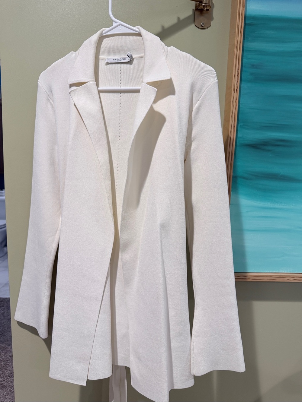 MM Lafleur Cream Open-Front Blazer Jacket